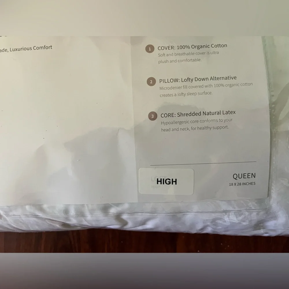 New Saatva Latex Pillow Queen High
